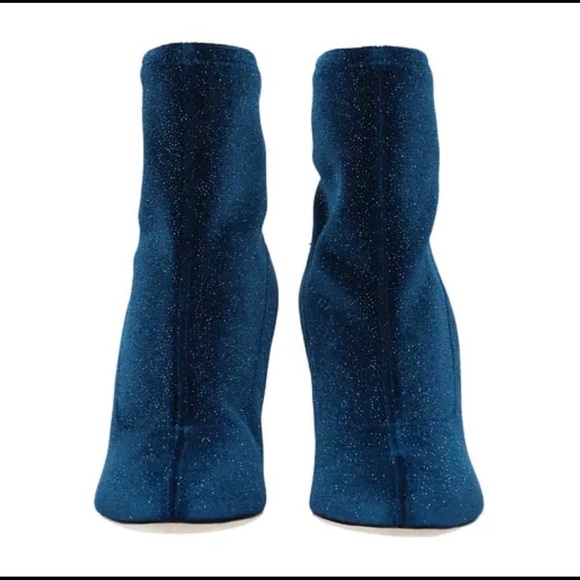 *BRAND NEW*GIUSEPPE ZANOTTI BIMBA VELVET BLUE ANKLE BOOTS*RARE* - Picture 5 of 7